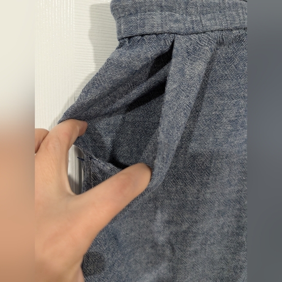 Ann Taylor Blue Chambray A-Line Skirt Drawstring Closure in Size XL - Picture 4 of 9